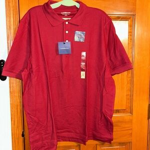 Croft & Barrow Red Signature Pique Polo Shirt Vibrant Red Short-Sleeved